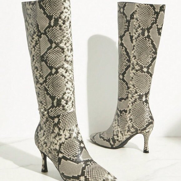 Multicolor Sexy Women's Pointed Toe Snake High Heel - Picture 4 of 5